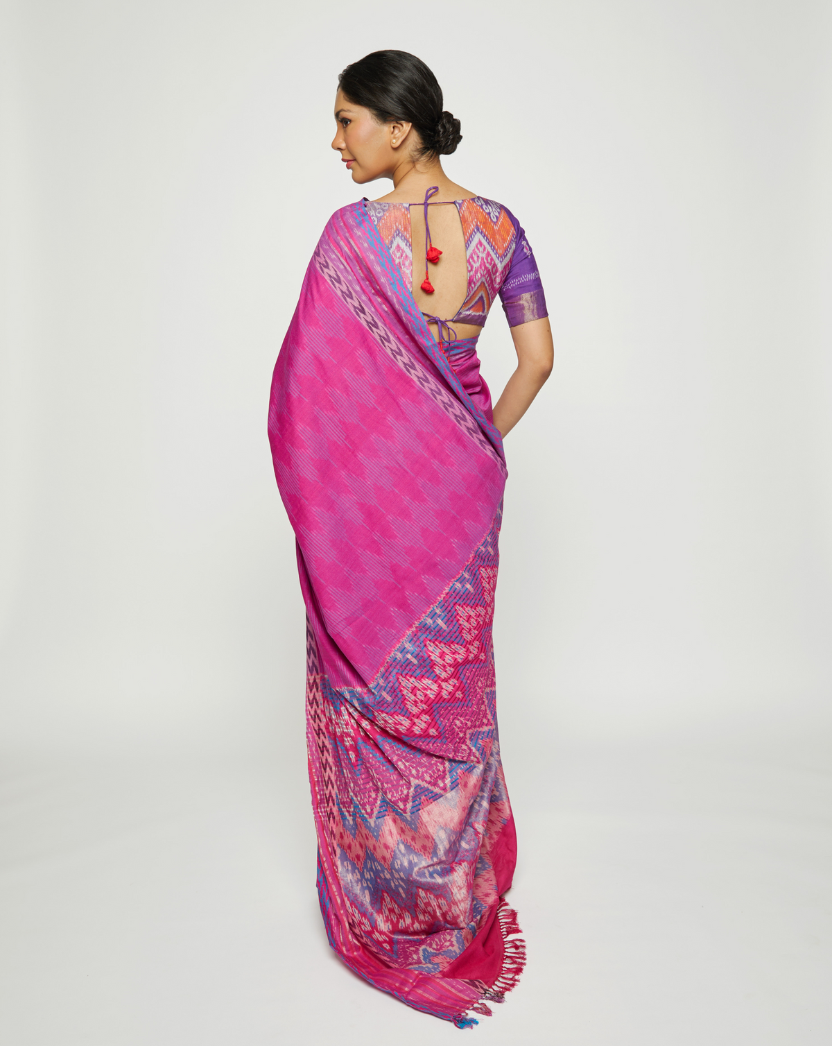 VANDANA Handwoven Ikat Eri Silk Saree