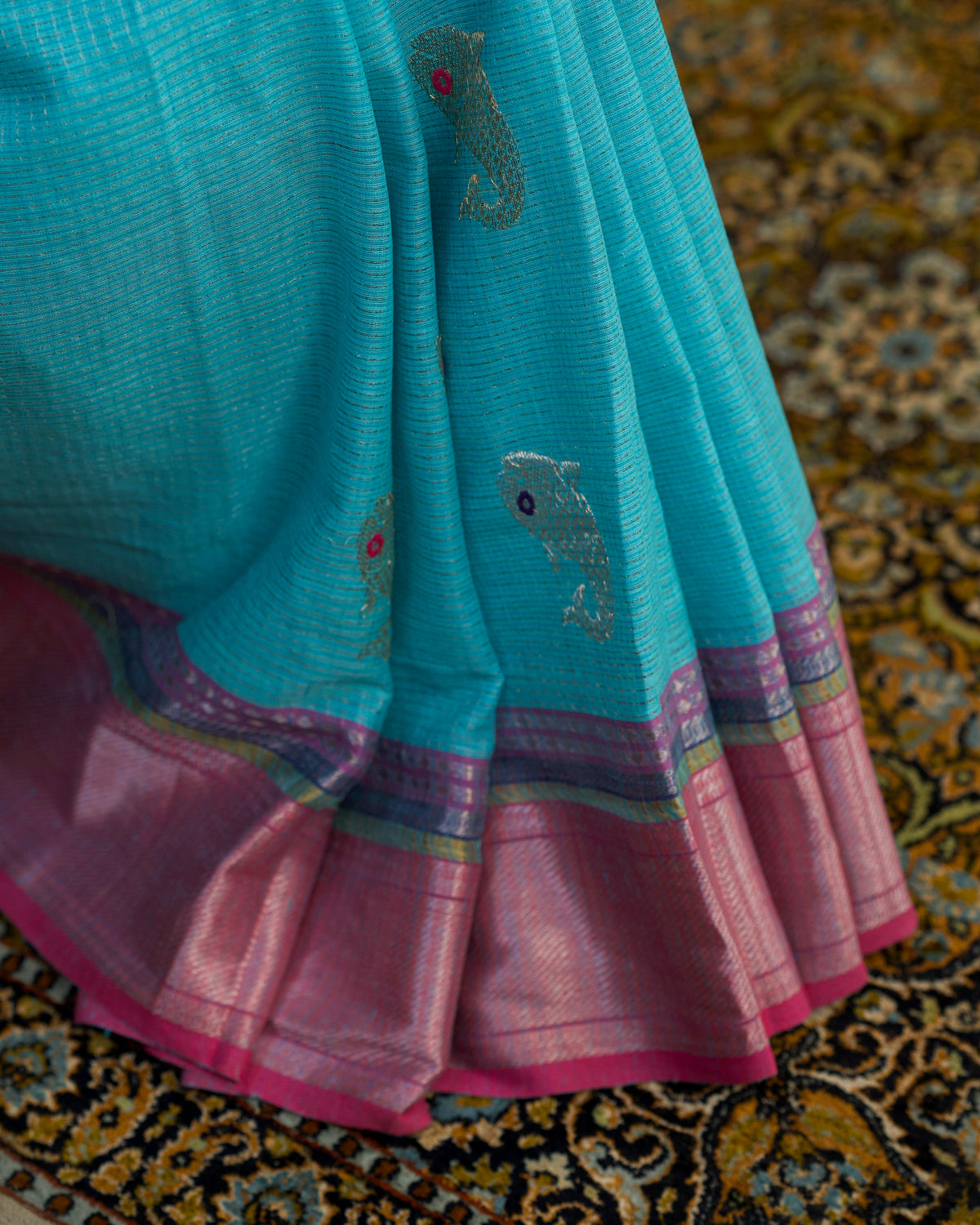 EKVIRA 3 - BLUE AND PINK LIGHTWEIGHT ERI SILK SAREE