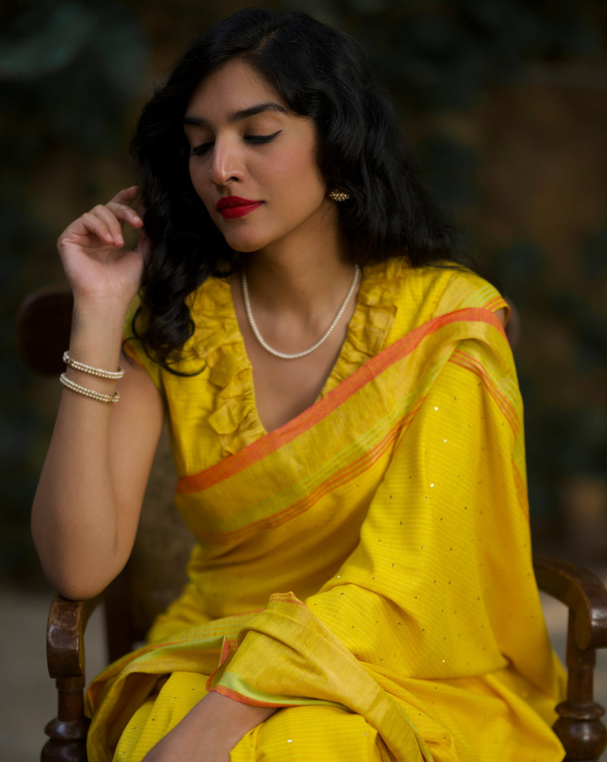 SPARKLE IN MY EYE - LEMON YELLOW ERI SILK SAREE