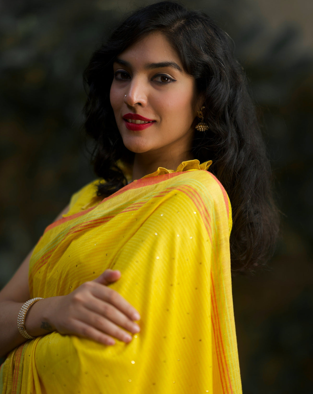 SPARKLE IN MY EYE - LEMON YELLOW ERI SILK SAREE