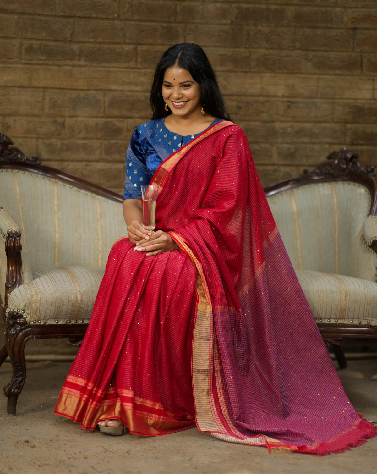 SPARKLE IN MY EYE - CHERRY ERI SILK SAREE